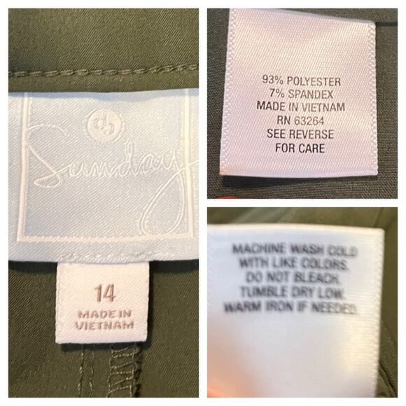 Dressbarn DB Sunday Athleisure Casual Tie Ankle Jogger Pants Olive Green Size 14 - Picture 9 of 10